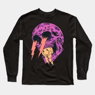 Retro Lightning Skull Long Sleeve T-Shirt